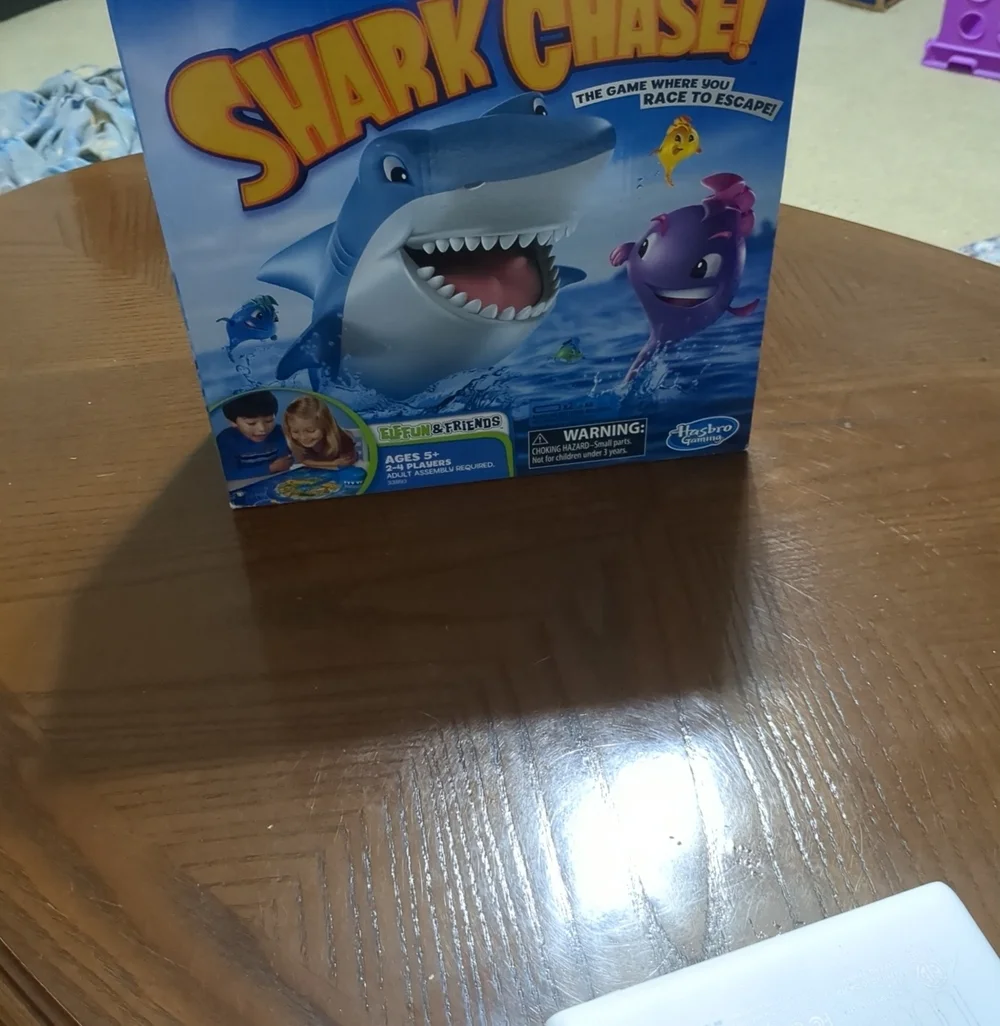 Hasbro Shark Chase Game Box with Bright Blue Artwork
